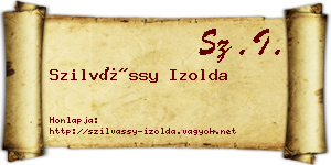 Szilvássy Izolda névjegykártya